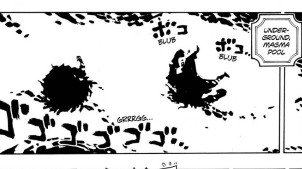 Big Mom and Kaido’s silhouette in magma