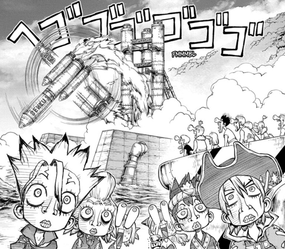 Dr. Stone Chapter 216 Senku's First Rocket Launch Fail