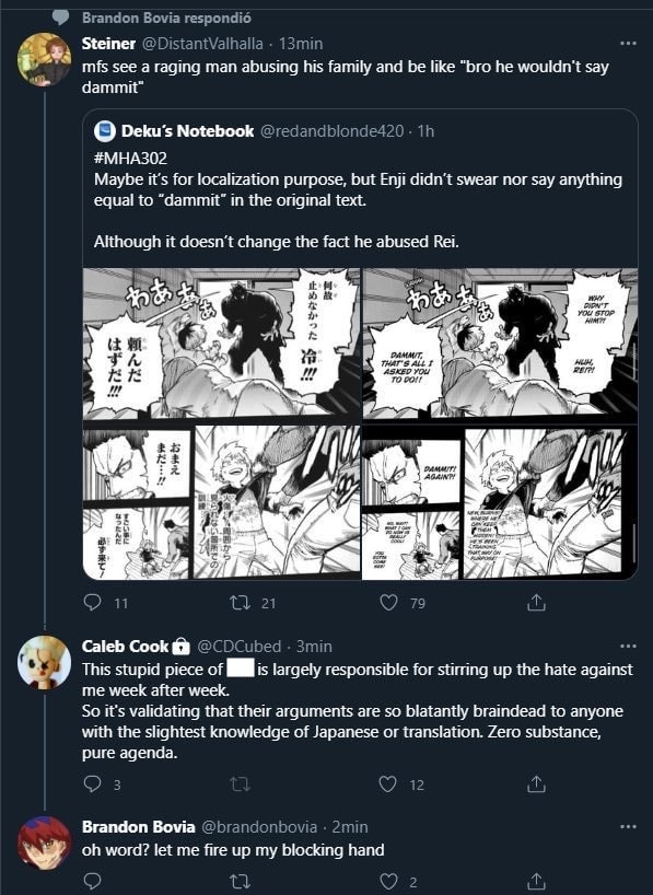 My Hero Academia Translator, Caleb Cook, Driven Off Twitter By Toxic Fans