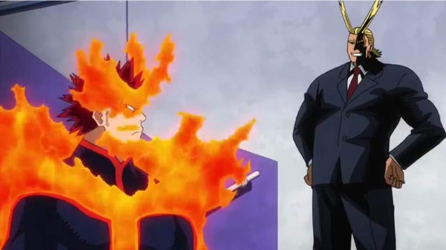 endeavor talks with all might anime boku no hero