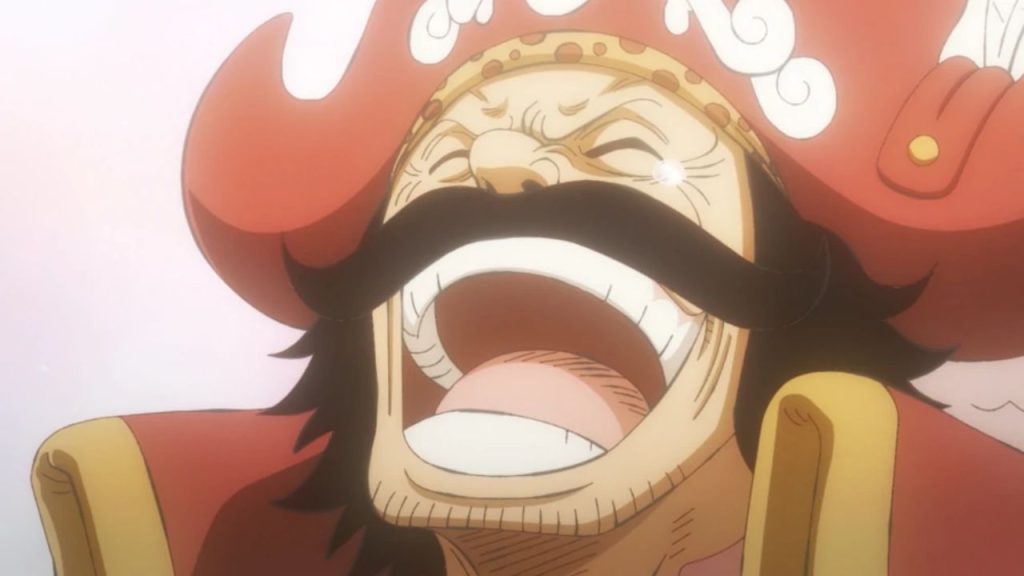 After discovering the One Piece, Roger chuckles