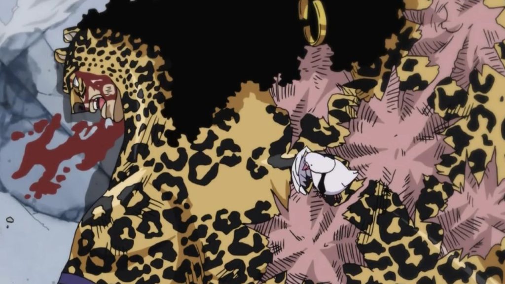Lucci defeated by Luffy in Enies Lobby